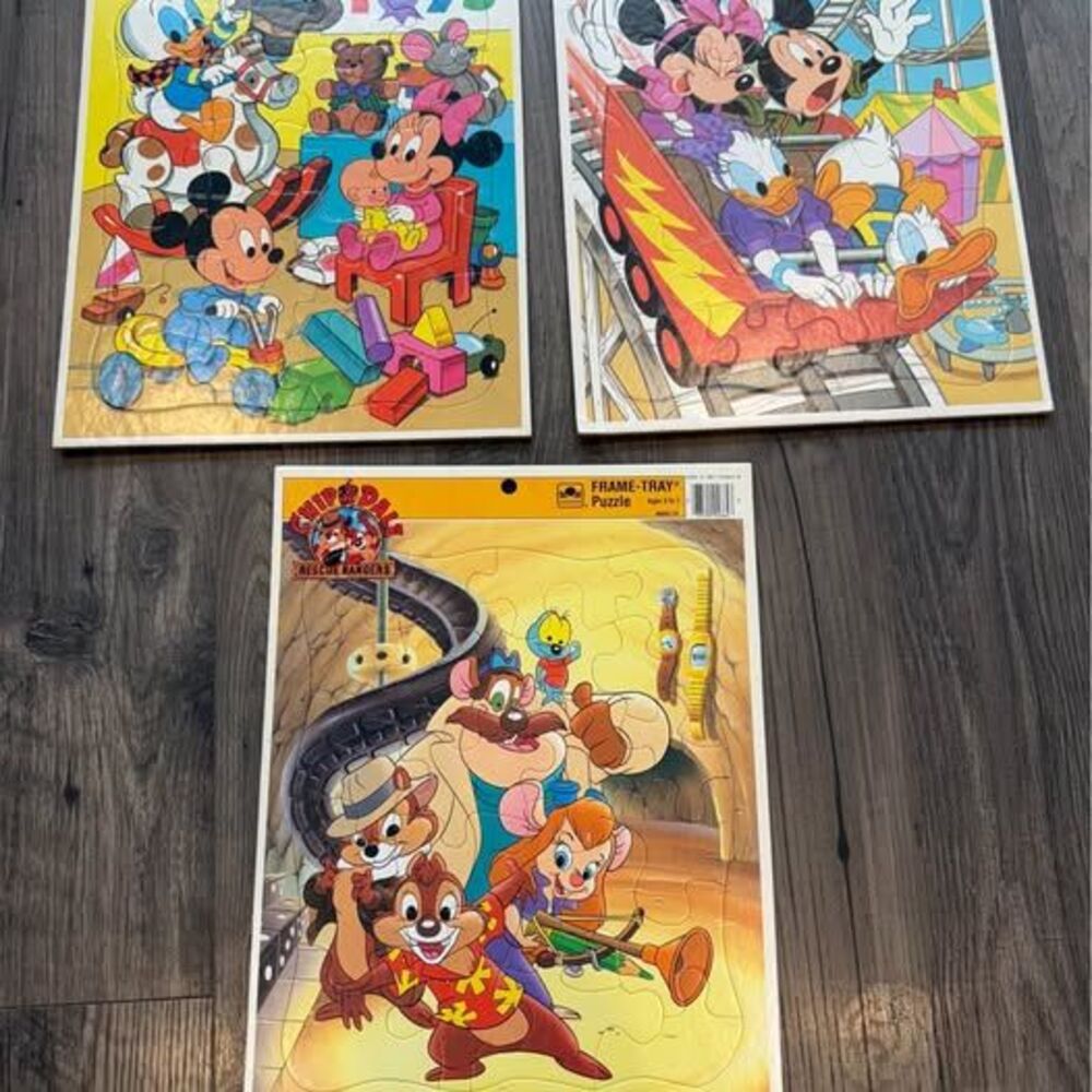Vintage Disney Golden Frame Tray Puzzles